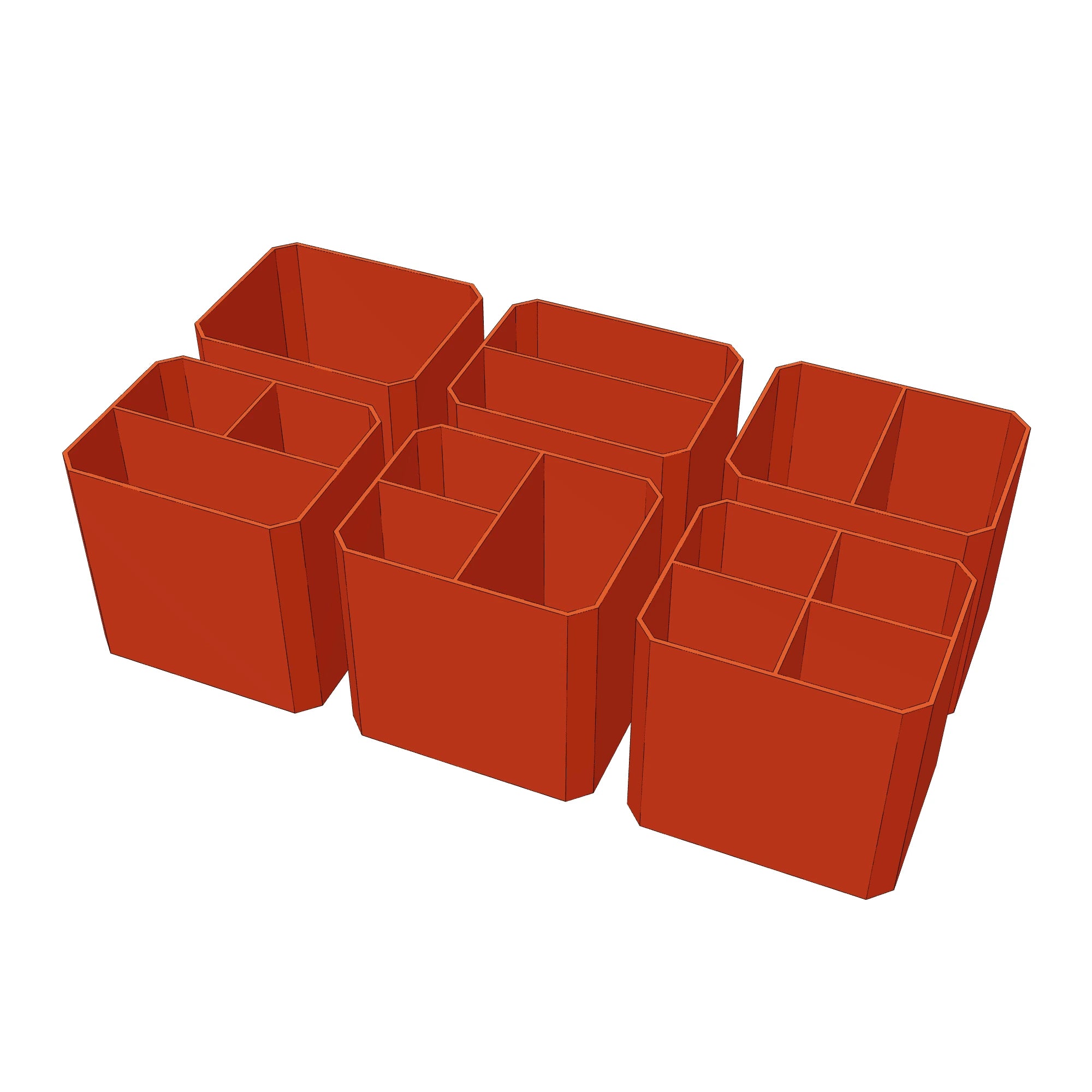 3D print preview Divider Bins Small for PACKOUT 2-Drawer