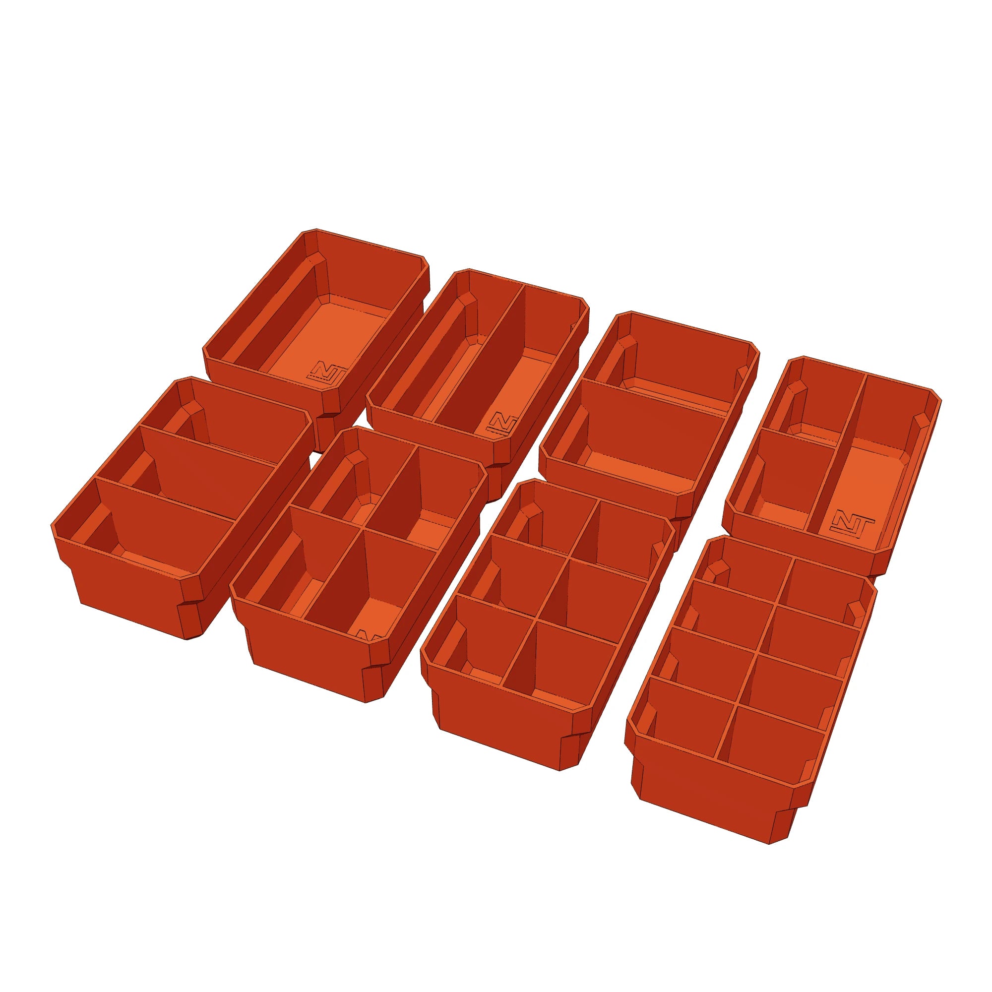 3D print preview Divider Bins Large for PACKOUT 4-Drawer