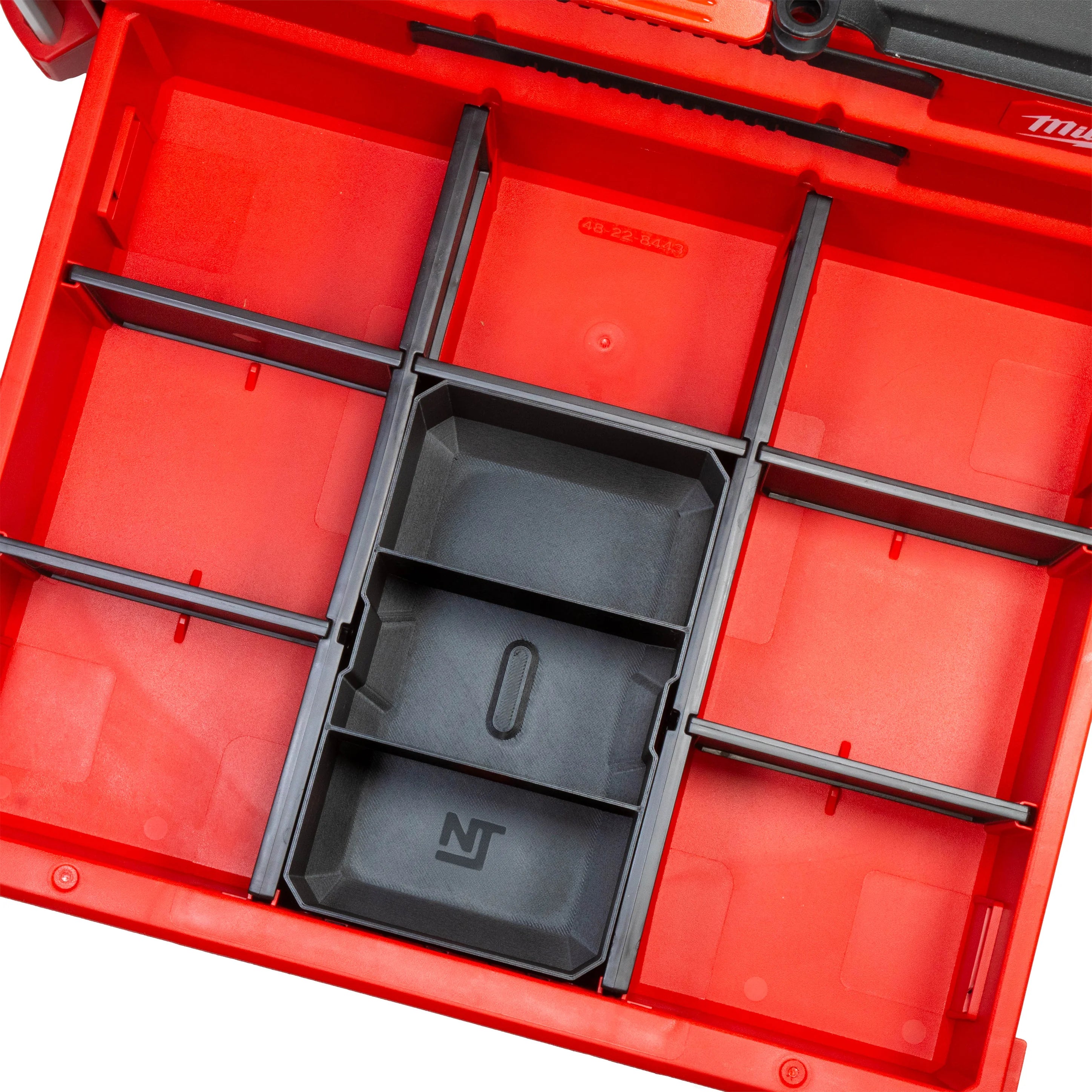 Divider Bin Large for Milwaukee PACKOUT 3-Drawer - 3-Slot configuration by Neat Tools