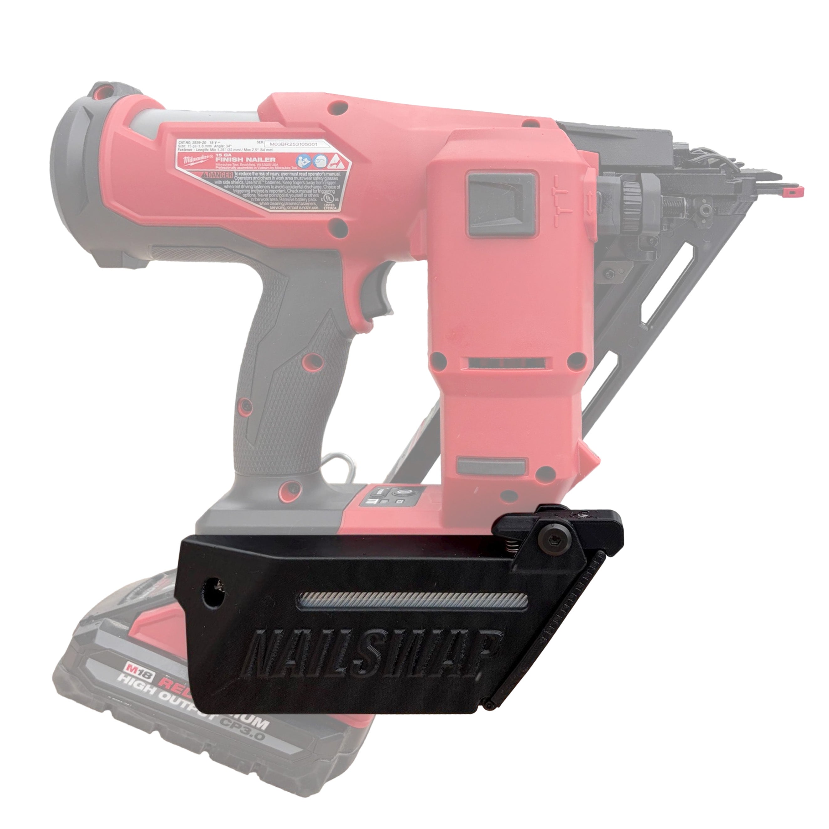 NAILSWAP Spare Nail Compartment for Milwaukee M18 15 Ga. Angled Finish Nailer