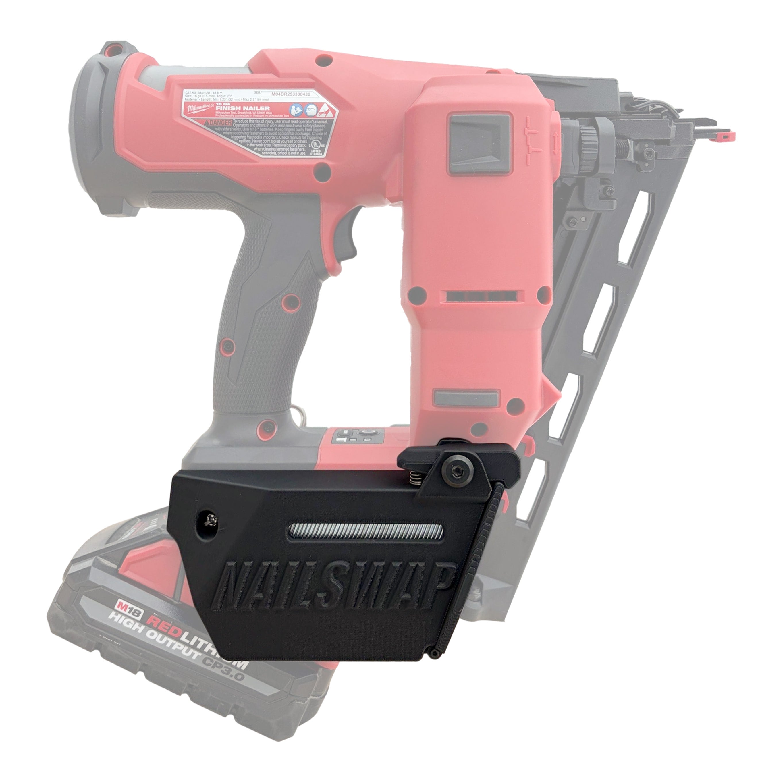 NAILSWAP Spare Nail Compartment for Milwaukee M18 16 Ga. Angled Finish Nailer