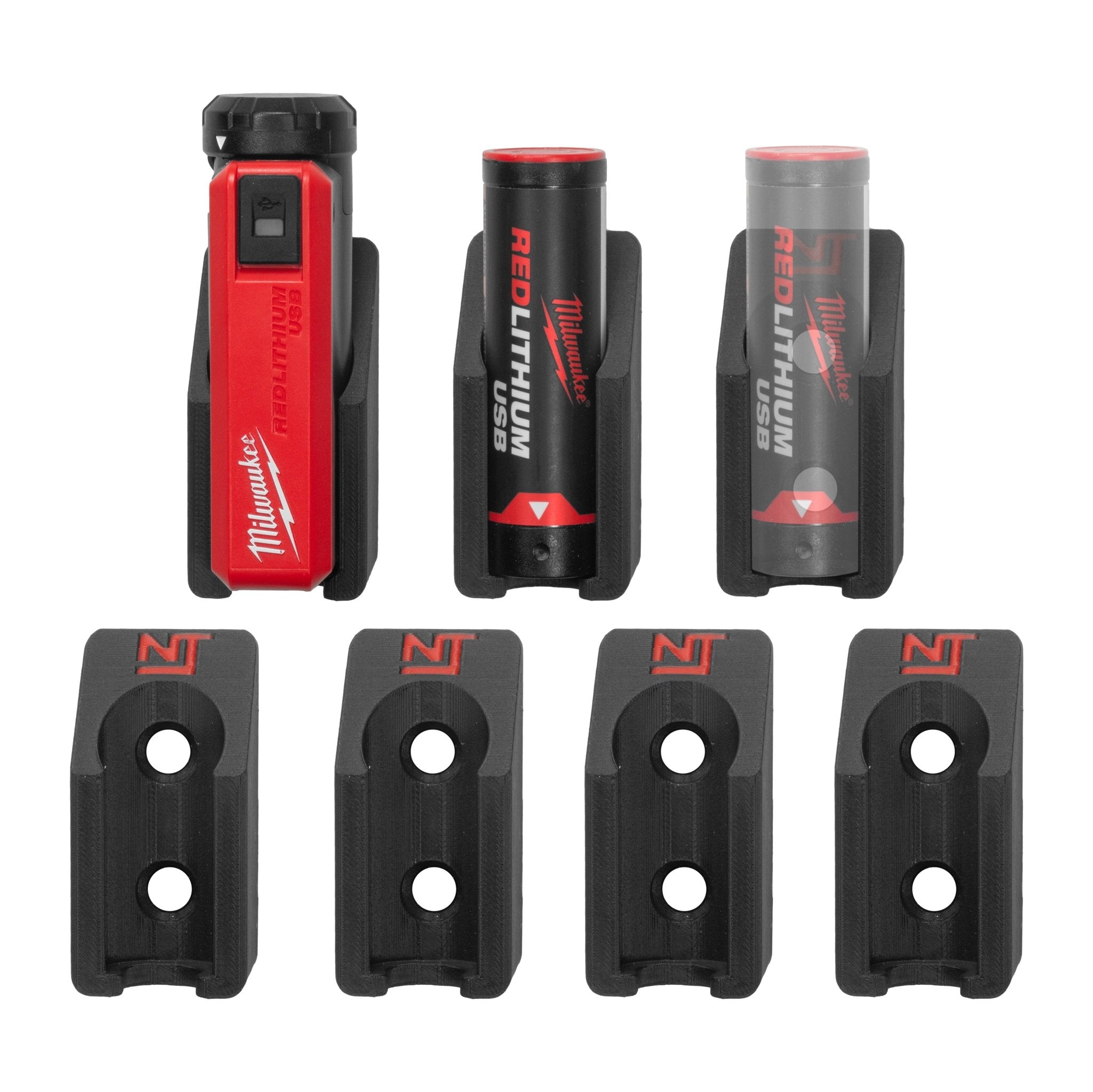 Battery Mounts for Milwaukee Red Lithium (7 - Pack) - Neat Tools