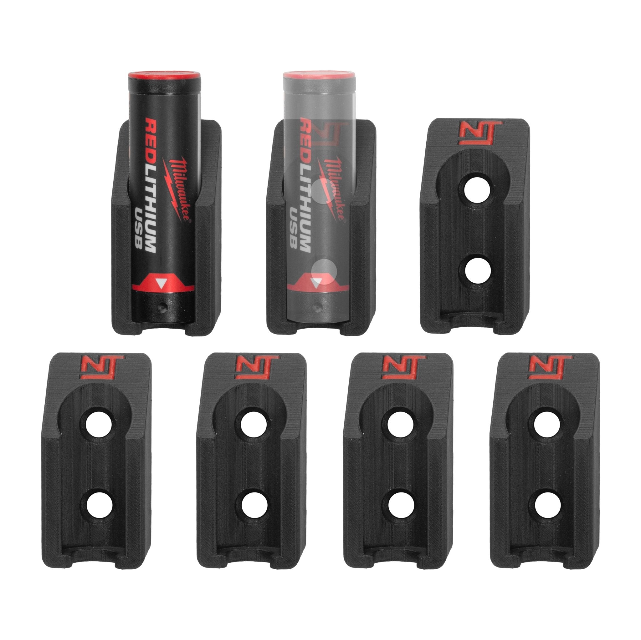 Battery Mounts for Milwaukee Red Lithium (7 - Pack) - Neat Tools