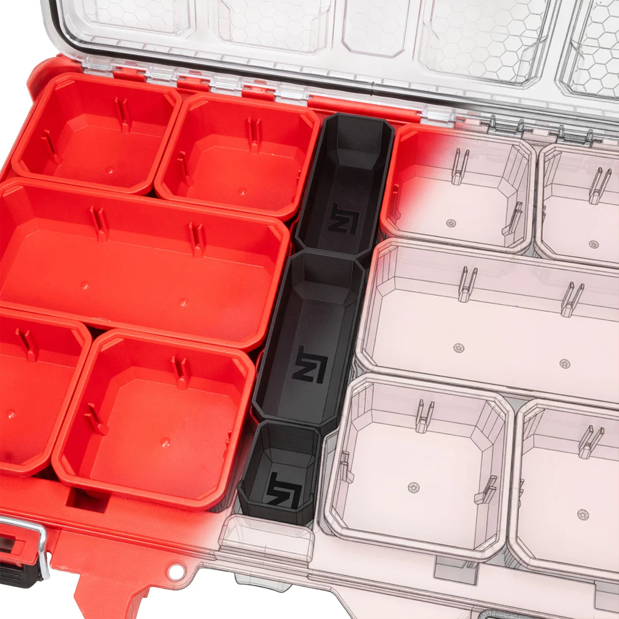 Digital file STL for Center Bins Milwaukee Low-Profile PACKOUT Organizer
