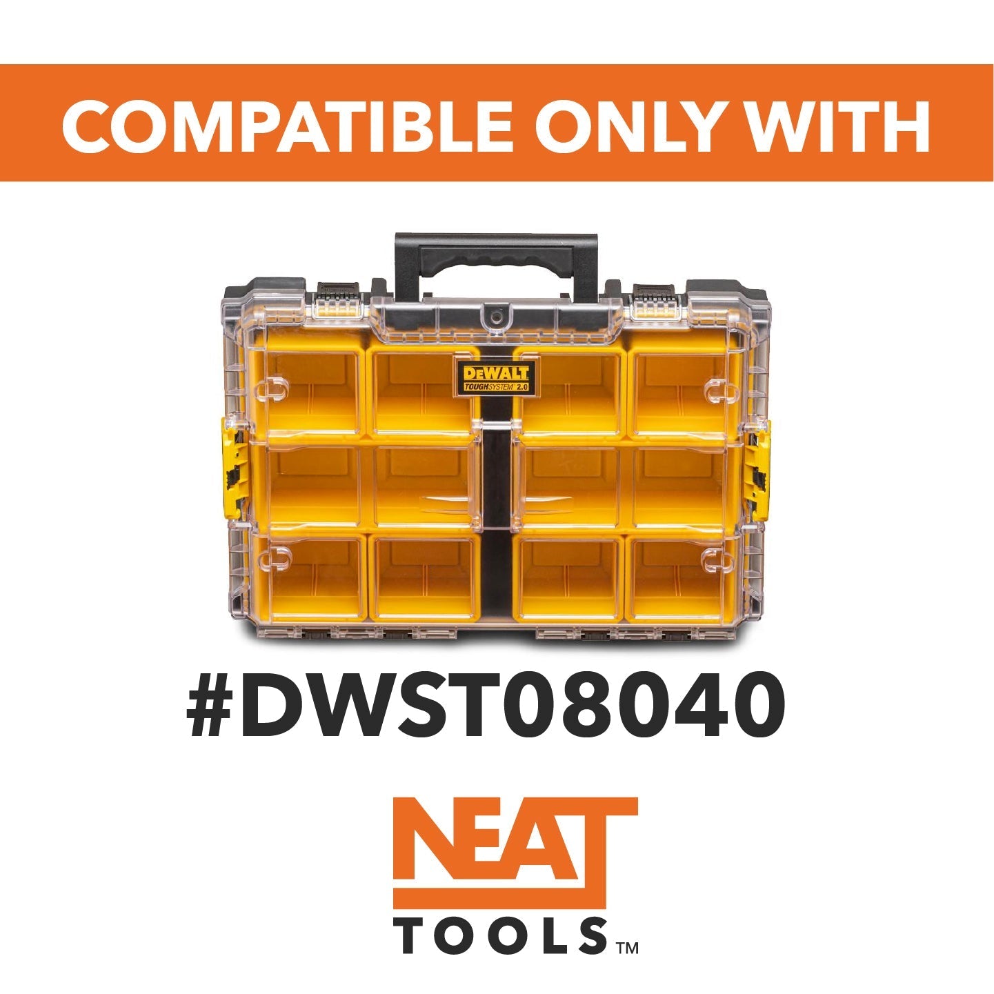 Stacking Divider Bins Large for Dewalt TOUGHSYSTEM 2.0 Organizer - Neat Tools