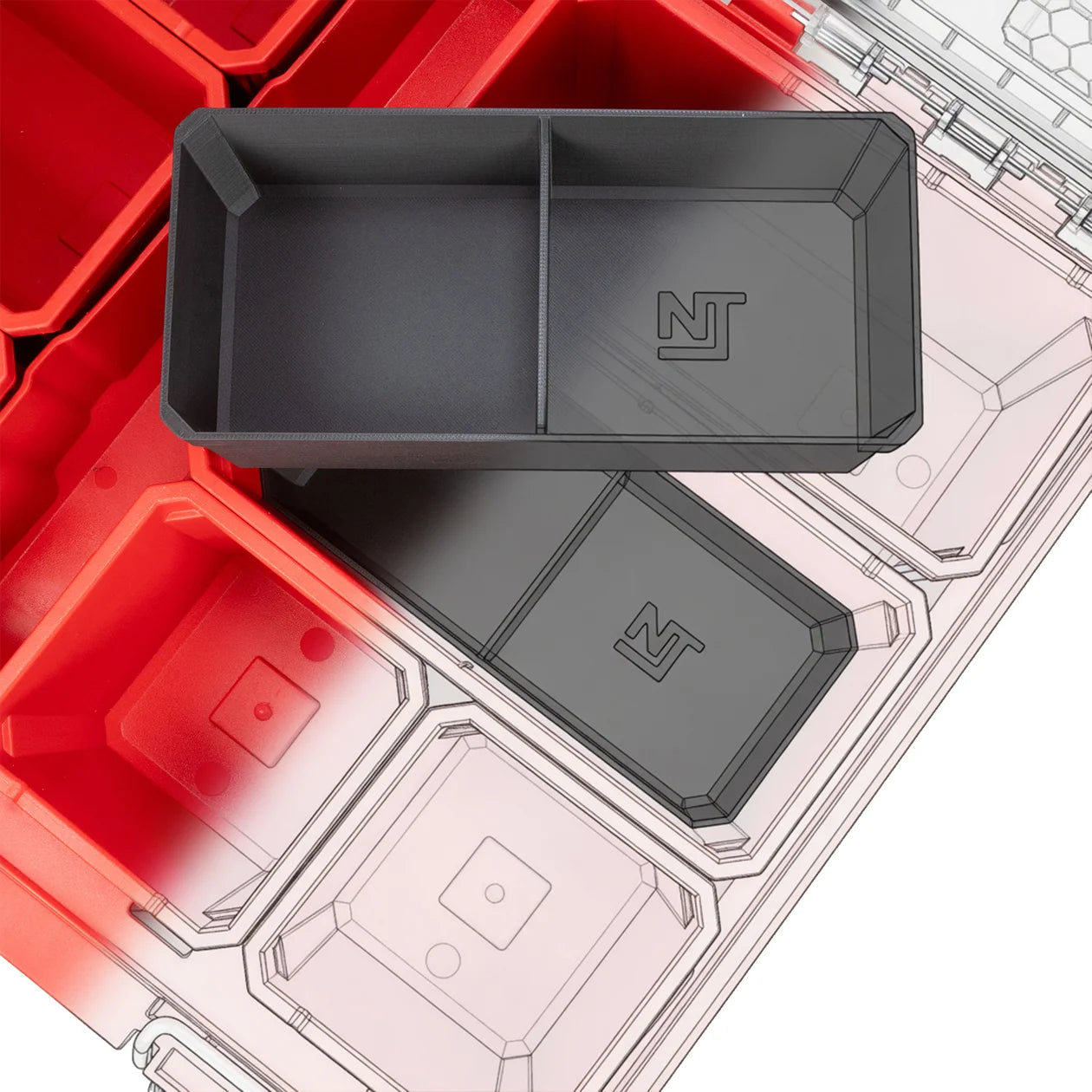 Digital file STL for Stacking Divider Bins Large Milwaukee PACKOUT Organizer