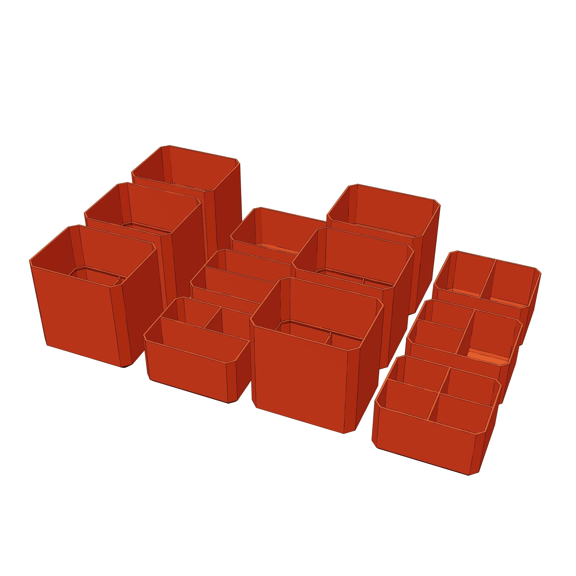 3D print preview Stacking Divider Bins for PACKOUT 2-Drawer