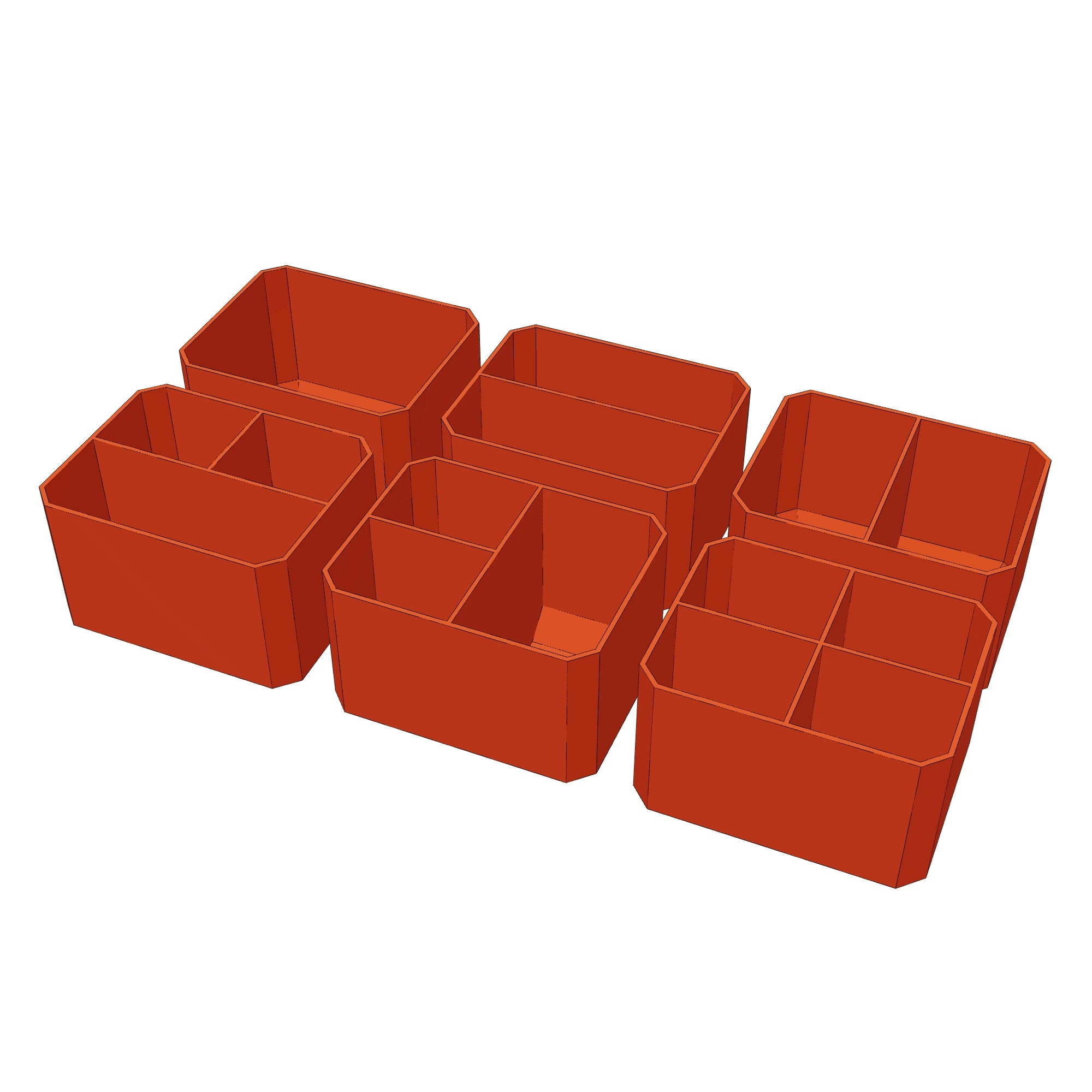 3D print preview Divider Bins Small for PACKOUT 3-Drawer