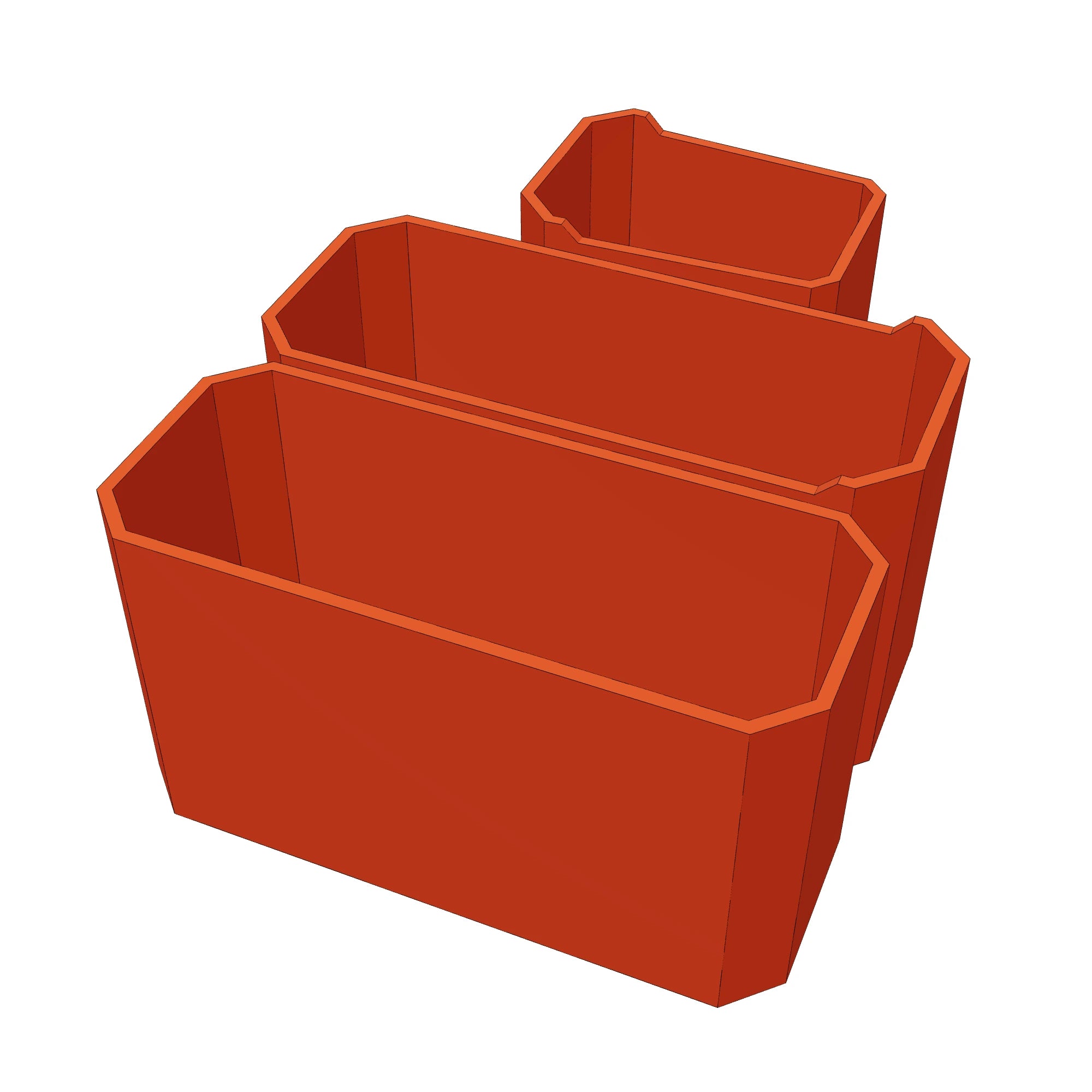 3D print preview Center Bins for PACKOUT Organizer