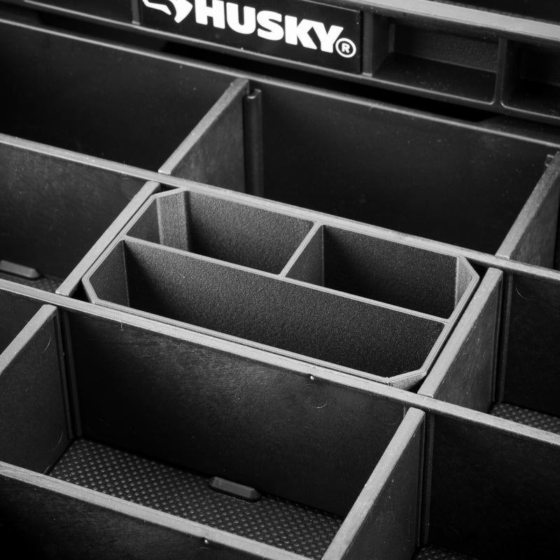 Divider Bins 3-Slot Long for Husky Connect 2-Drawer Small Parts Organizer (2-Pack)