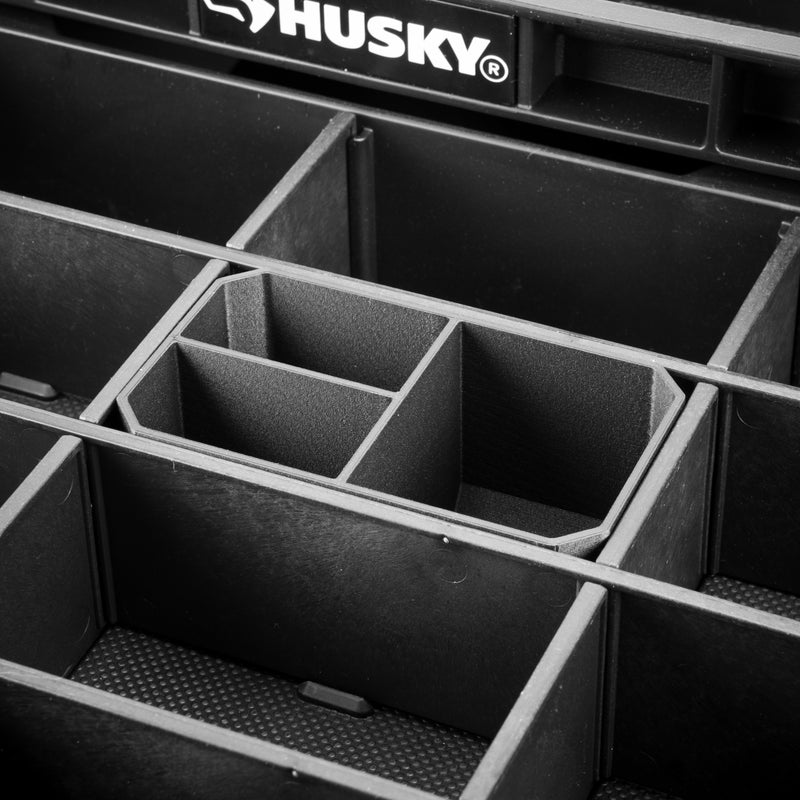 Divider Bins 3-Slot for Husky Connect 2-Drawer Small Parts Organizer (2-Pack)
