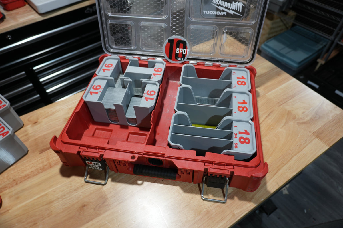 16ga Straight Finish Nail Caddies for Milwaukee PACKOUT Organizer