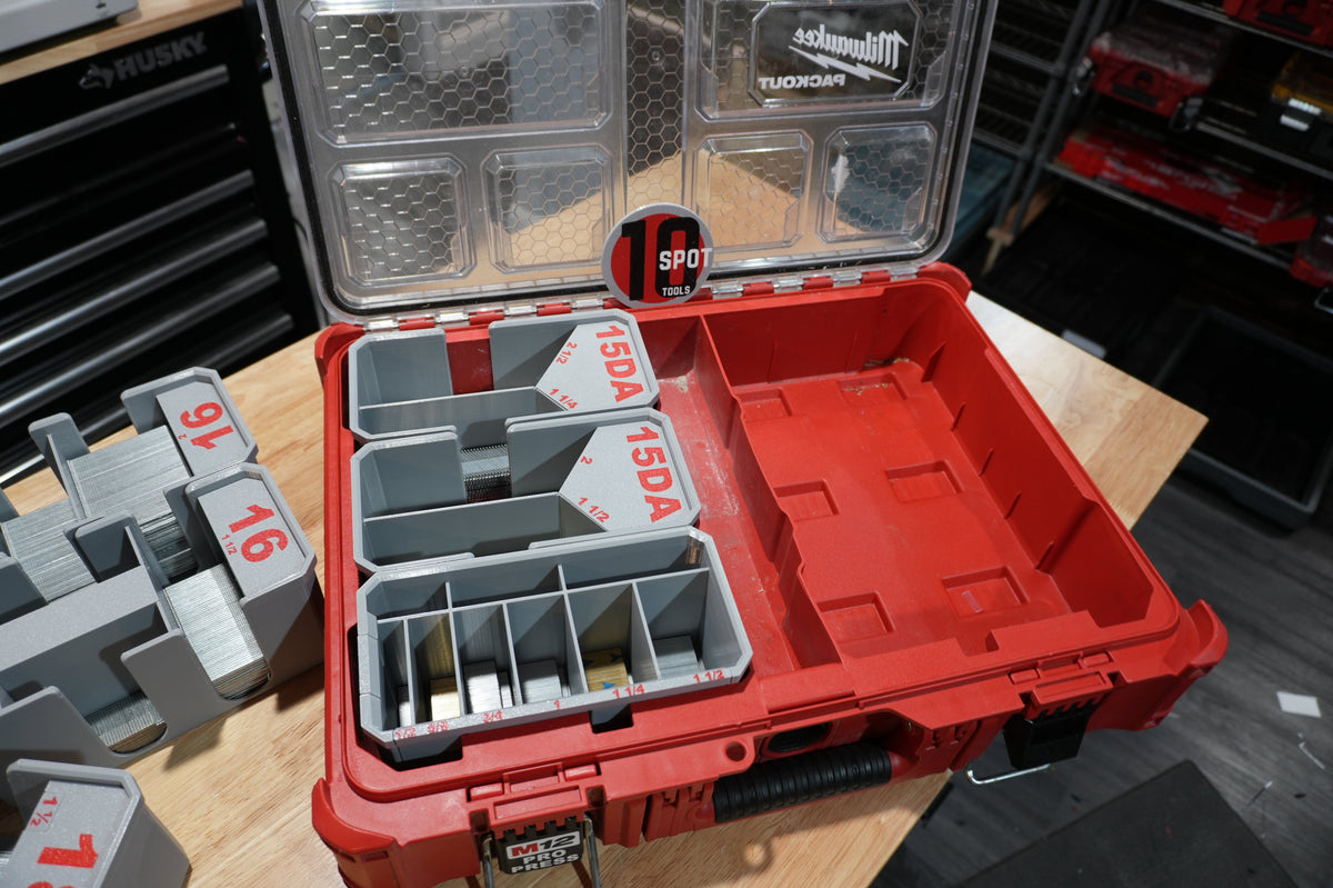 15ga DA Finish Nail Caddies for Milwaukee PACKOUT Organizer