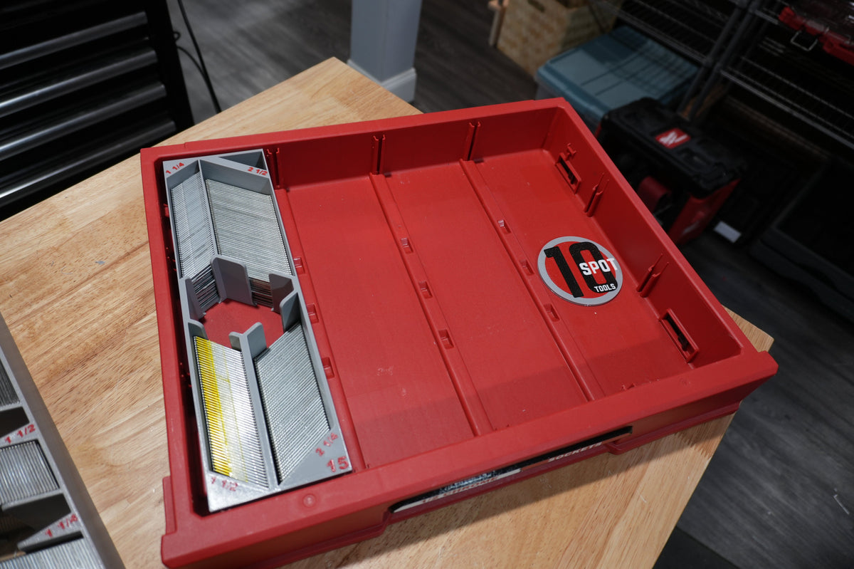 15ga DA Finish Nail Caddy for Milwaukee PACKOUT Slim Drawers
