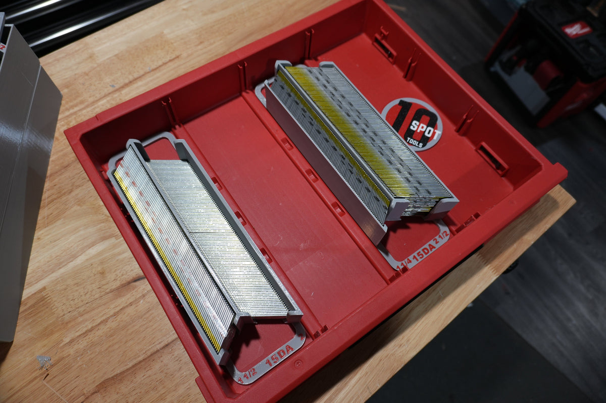 15ga DA Long Stick Nail Caddies for Milwaukee PACKOUT Slim Drawers