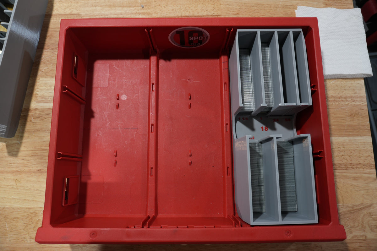 18ga Brad Nail Caddy for Milwaukee PACKOUT Standard and Deep Drawers