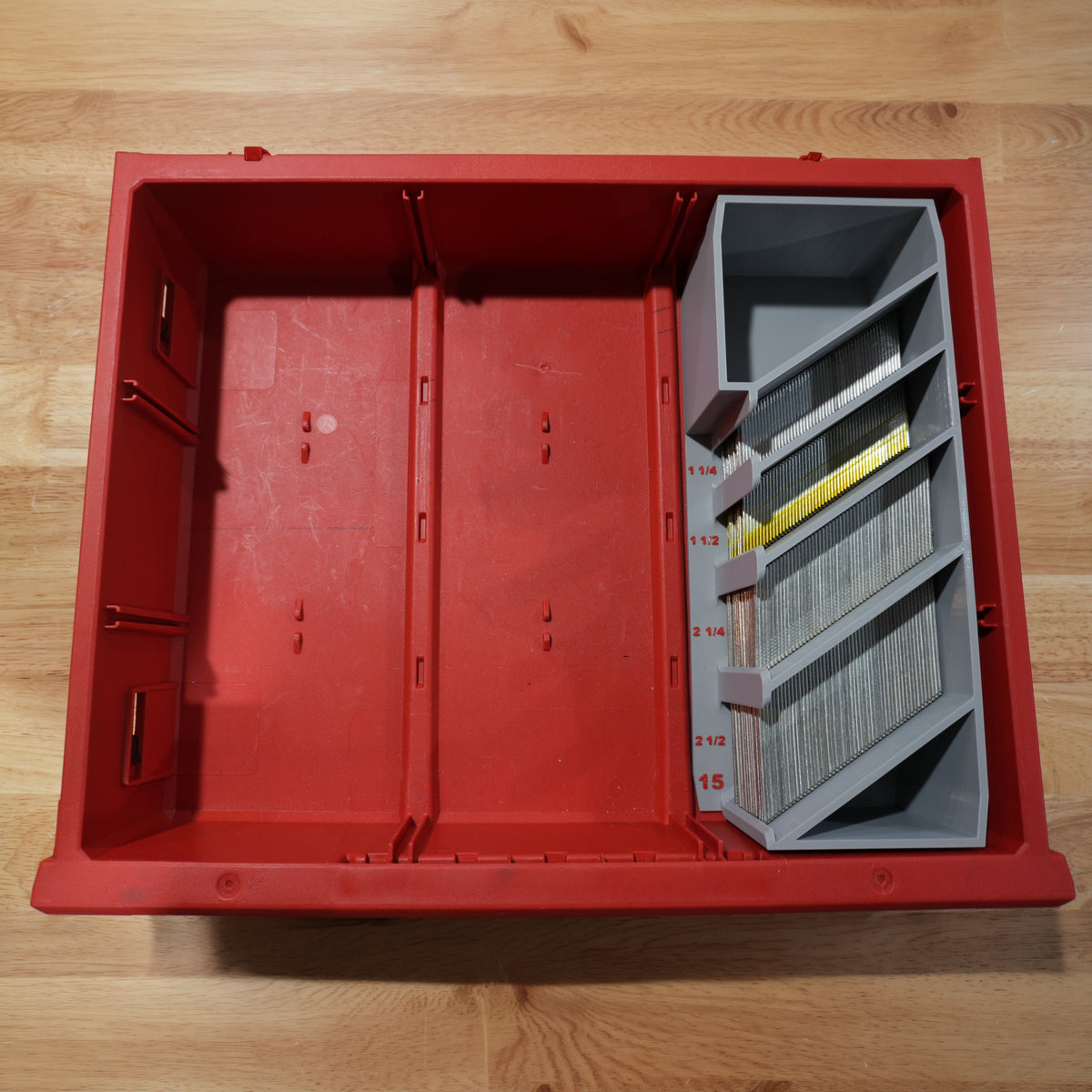 15ga DA Finish Nail Caddy for Milwaukee PACKOUT Standard and Deep Drawers