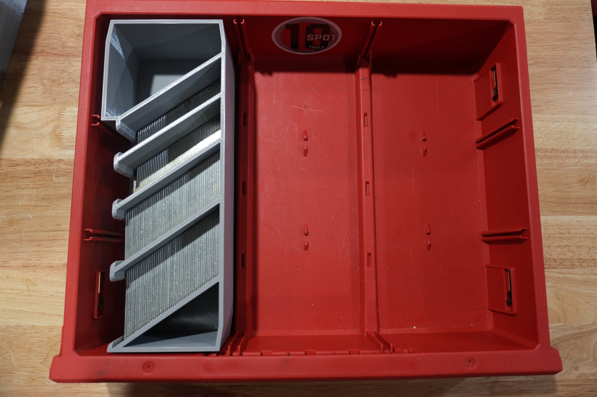 15ga DA Finish Nail Caddy for Milwaukee PACKOUT Standard and Deep Drawers