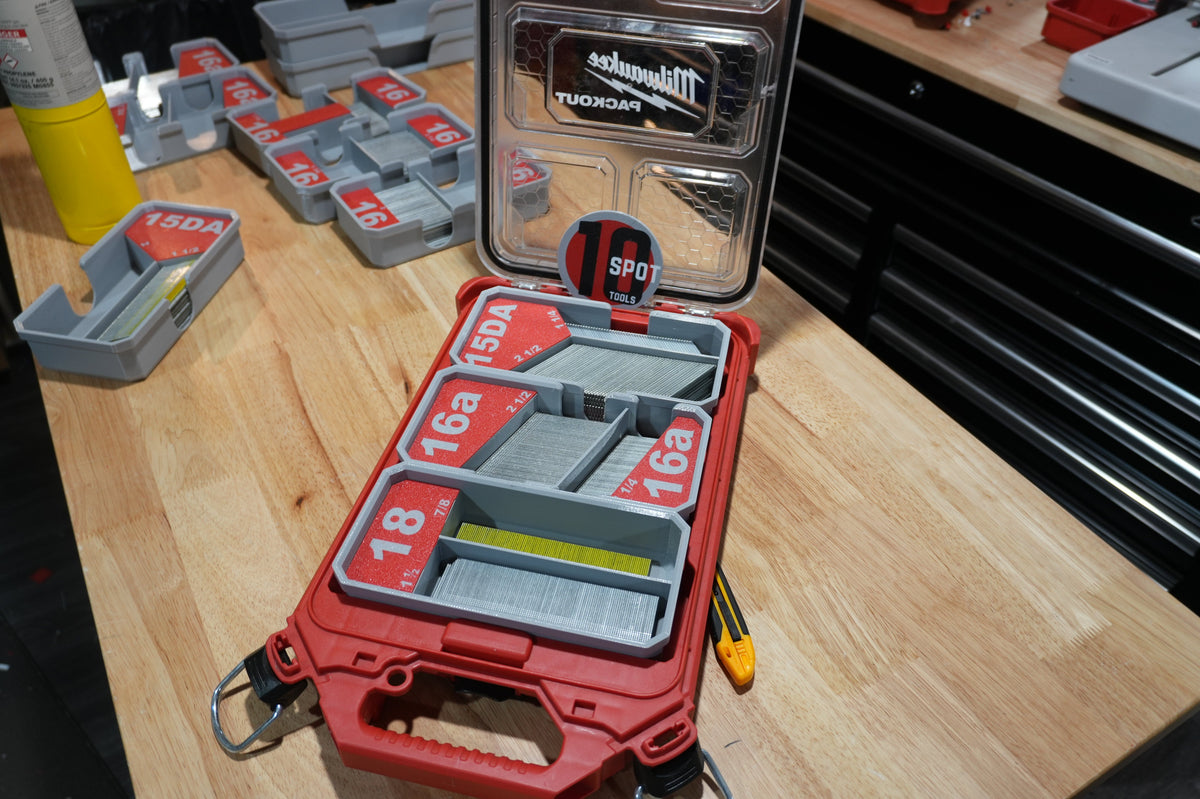 16ga Angled Finish Nail Caddies for Milwaukee PACKOUT Low-Profile Organizer