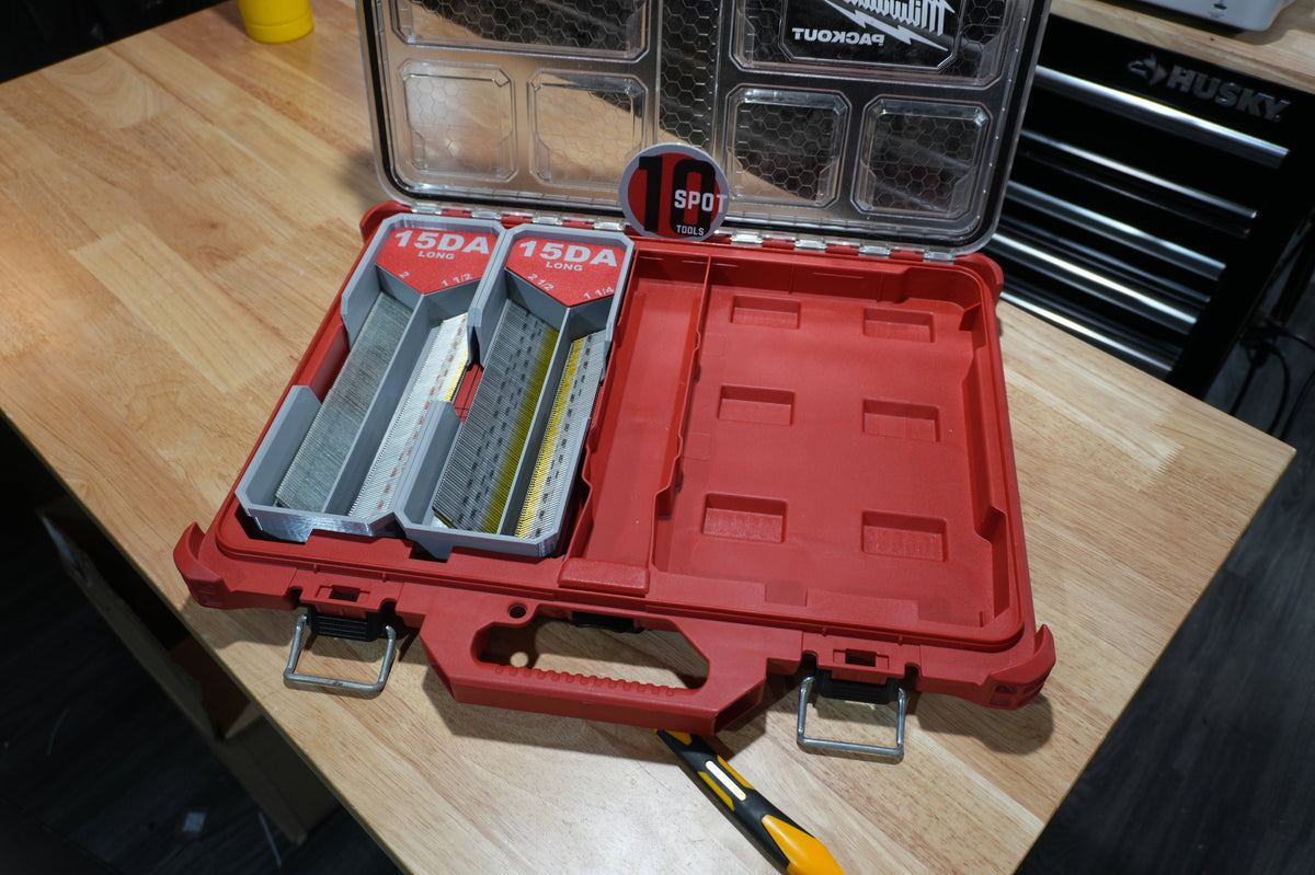 15ga DA Long Stick Nail Caddies for Milwaukee PACKOUT Low-Profile Organizer
