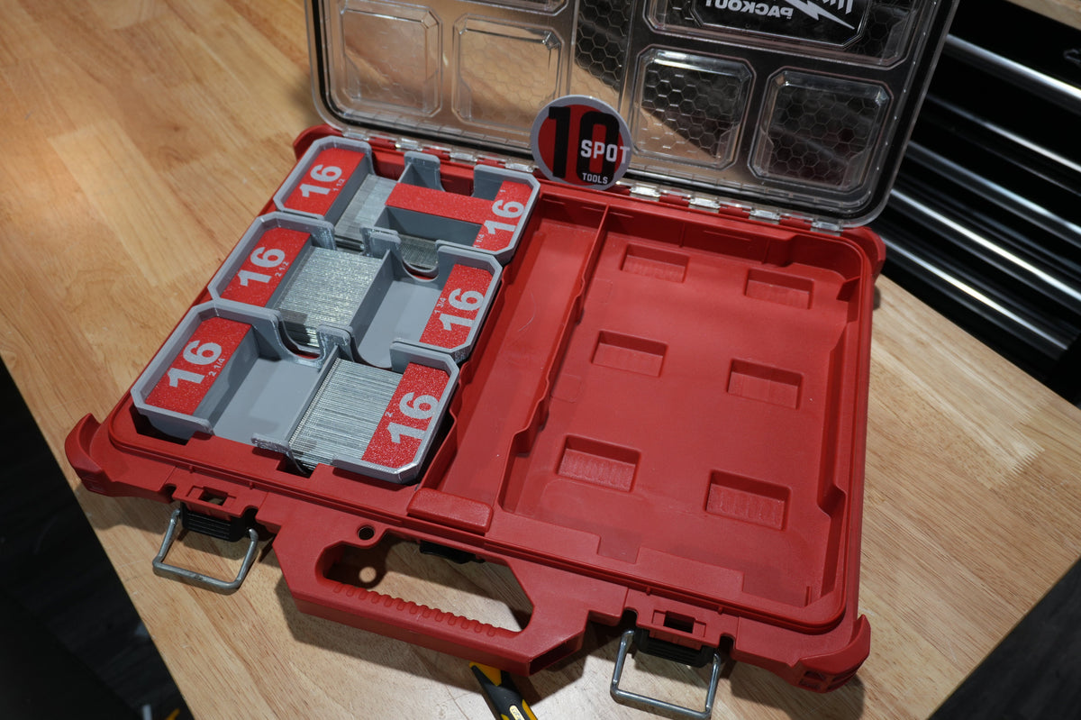 16ga Straight Finish Nail Caddies for Milwaukee PACKOUT Low-Profile Organizer