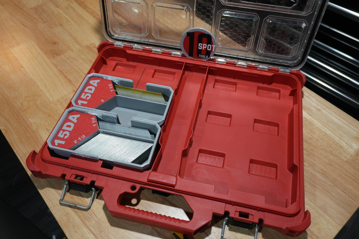 15ga DA Finish Nail Caddies for Milwaukee PACKOUT Low-Profile Organizer