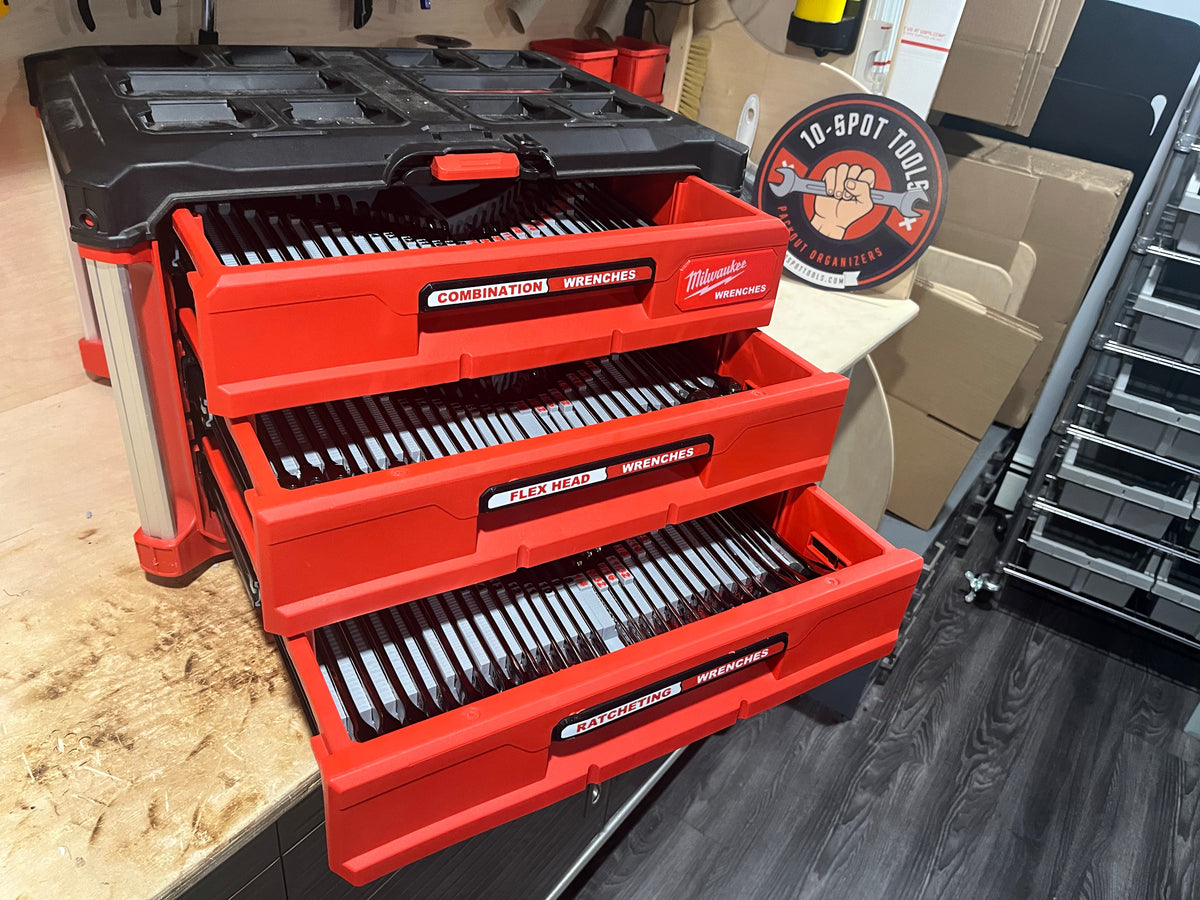 Ratcheting Combination Wrench Inserts for Milwaukee PACKOUT Drawers