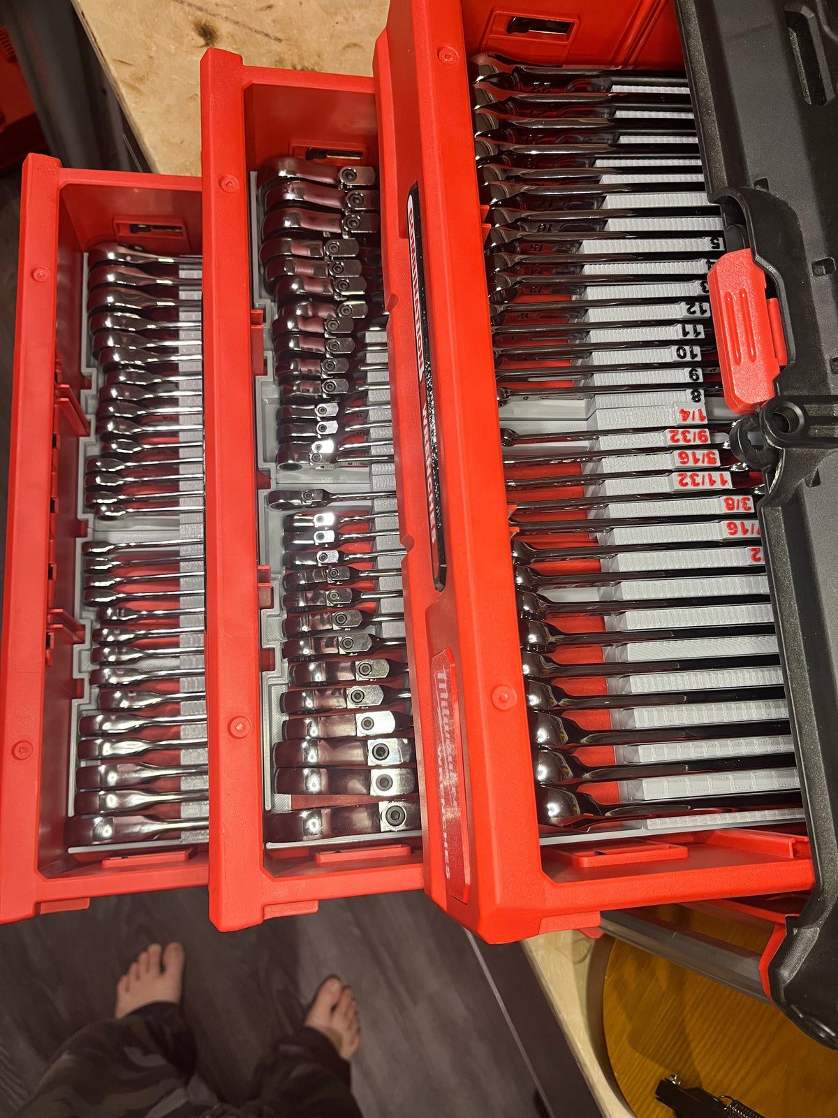 Ratcheting Combination Wrench Inserts for Milwaukee PACKOUT Drawers