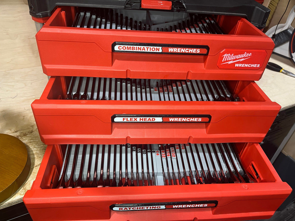 Ratcheting Combination Wrench Inserts for Milwaukee PACKOUT Drawers