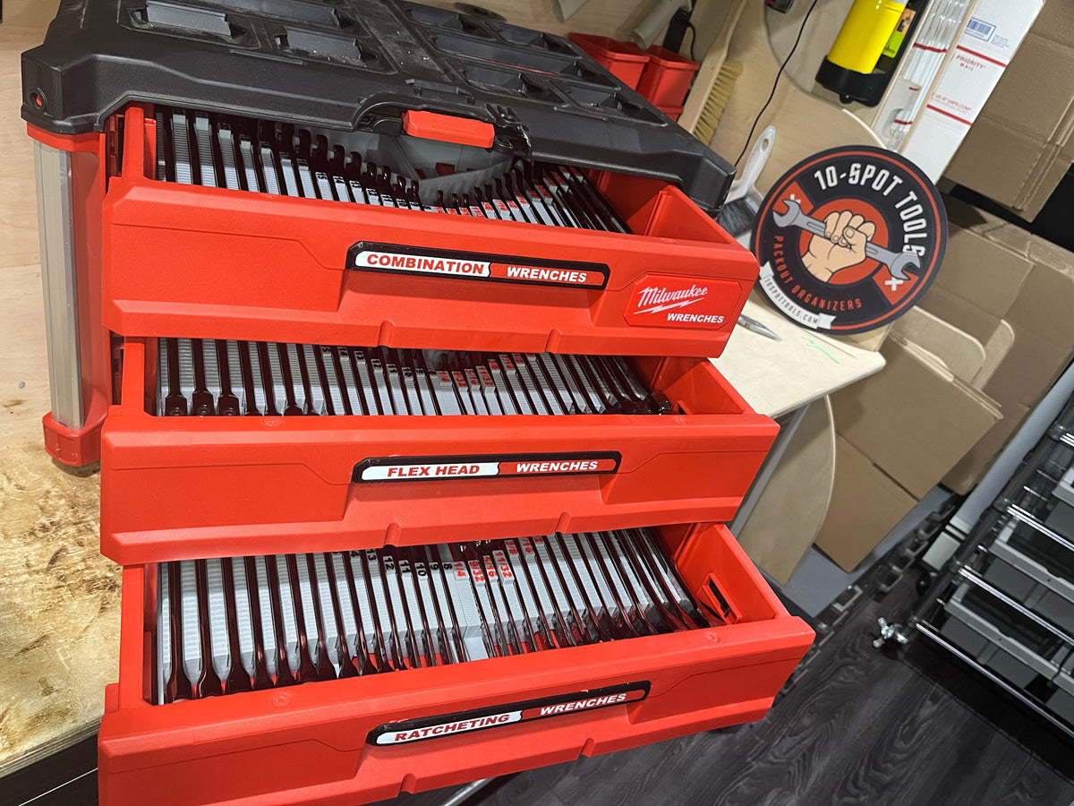 Ratcheting Combination Wrench Inserts for Milwaukee PACKOUT Drawers