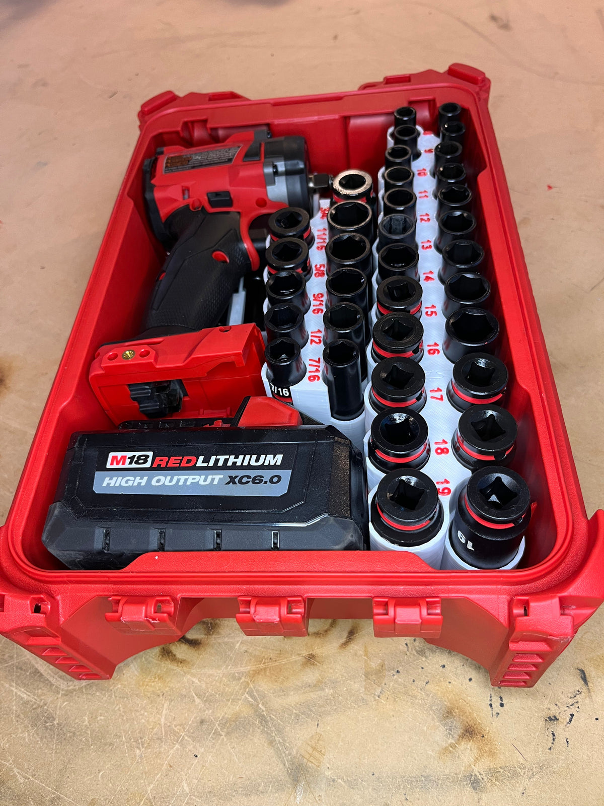 M18 Stubby Impact Wrench Insert for Milwaukee PACKOUT Organizer