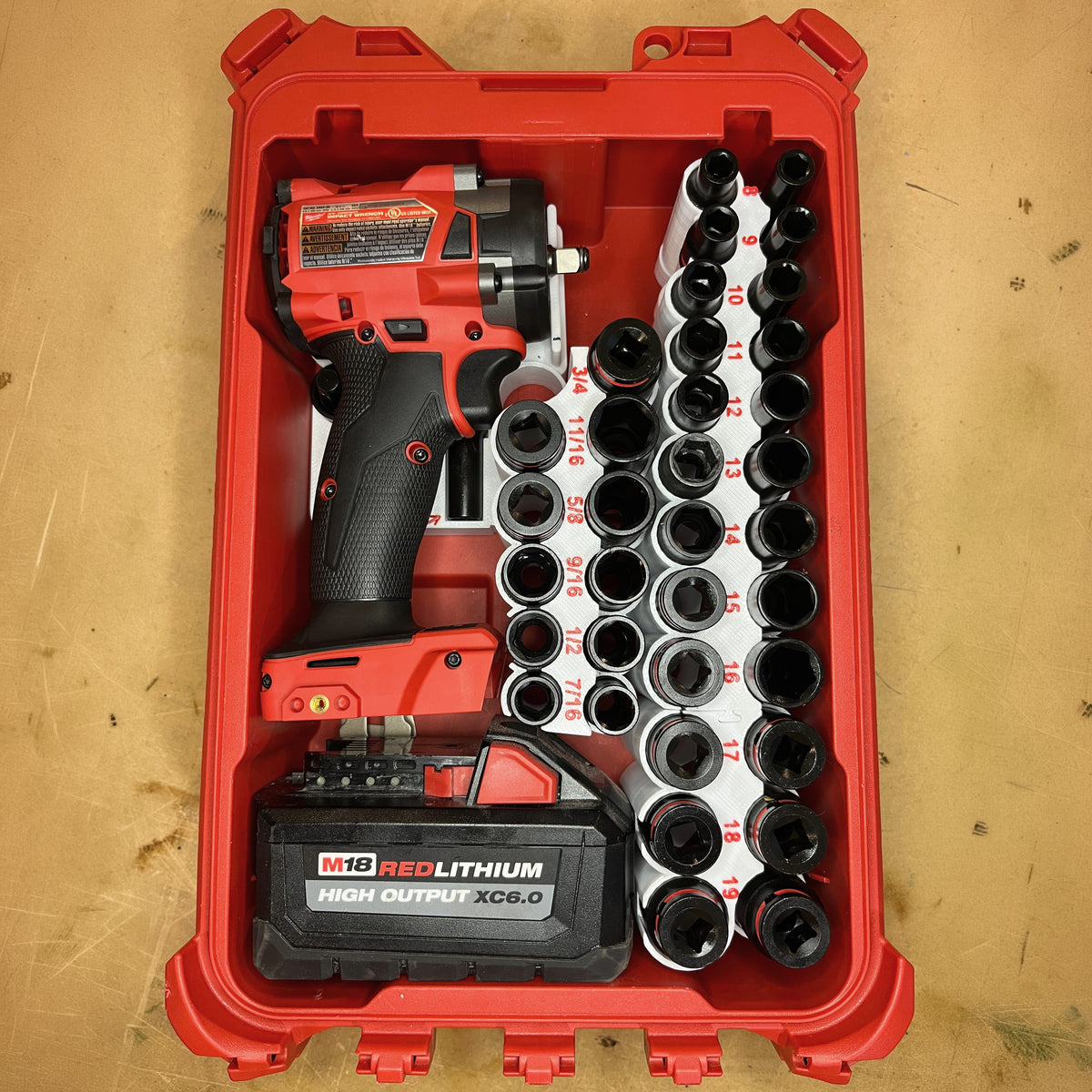 M18 Stubby Impact Wrench Insert for Milwaukee PACKOUT Organizer