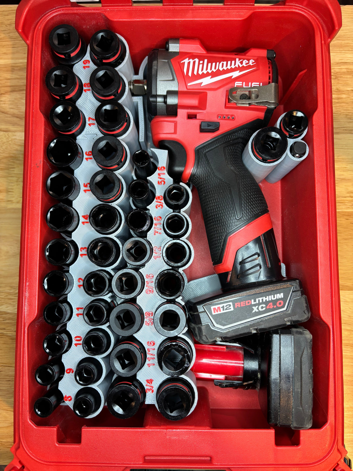 Gen 2 M12 Stubby Impact Wrench Insert for Milwaukee PACKOUT Organizer