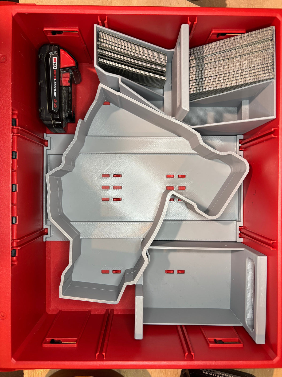 M18 15ga Finish Nailer Insert for Milwaukee PACKOUT Deep Drawers