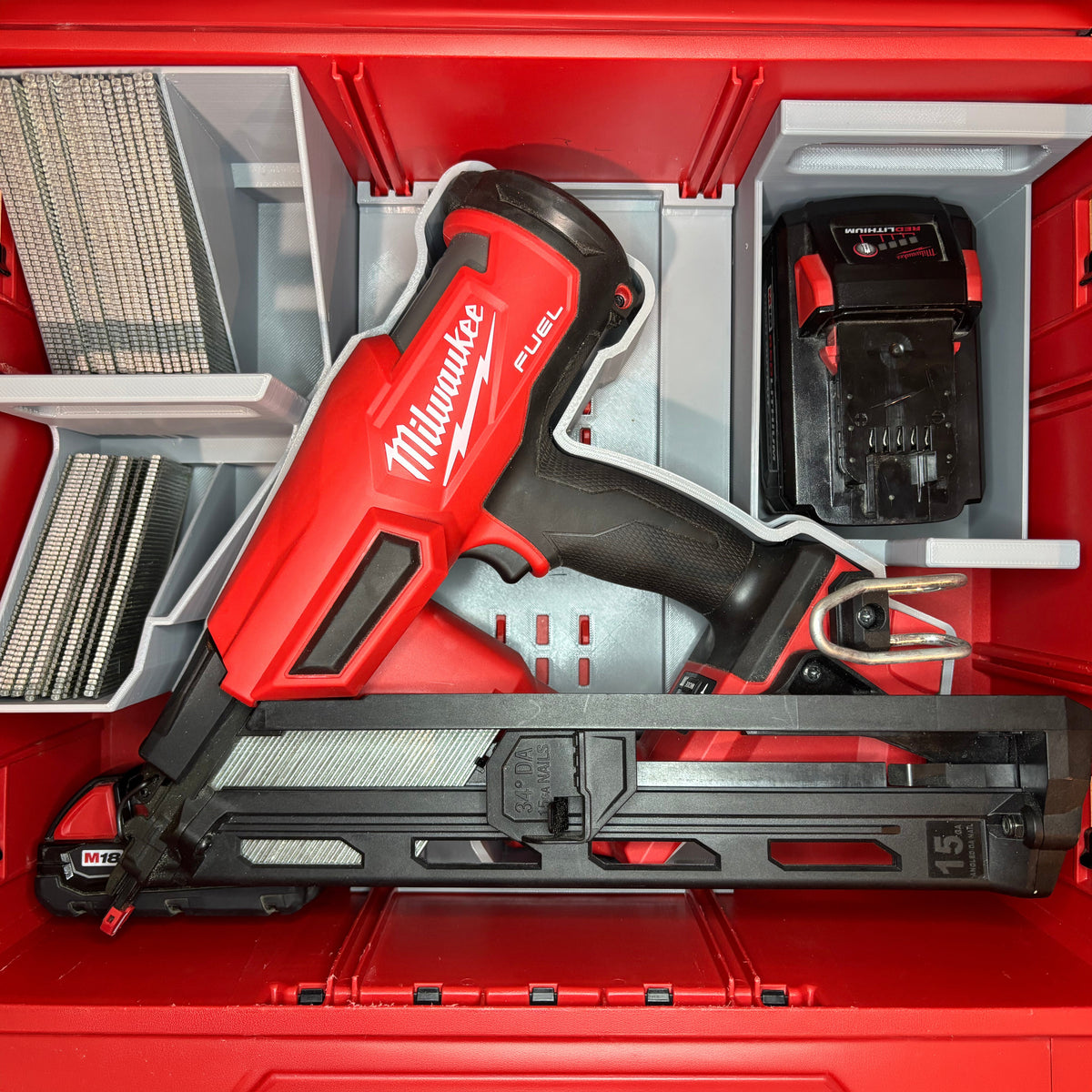 M18 15ga Finish Nailer Insert for Milwaukee PACKOUT Deep Drawers