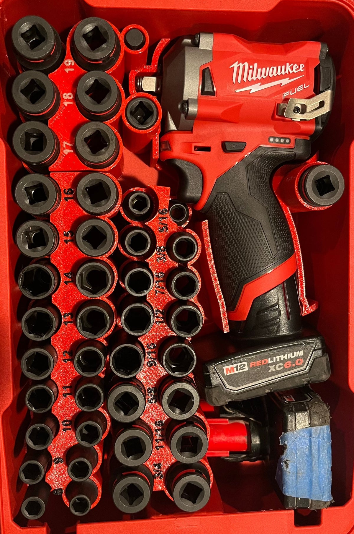M12 Stubby Impact Wrench Insert for Milwaukee PACKOUT Organizer