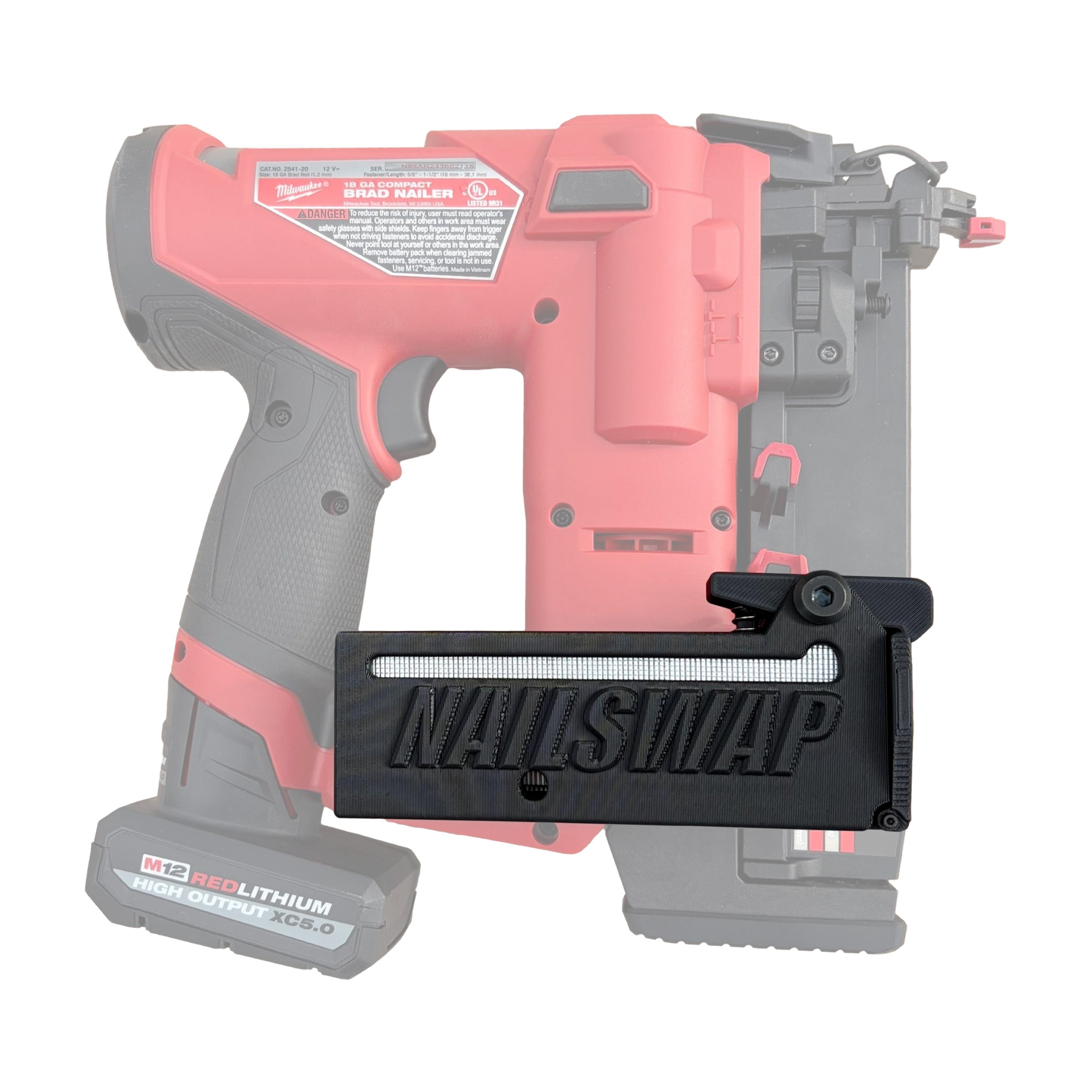 NAILSWAP Spare Nail Compartment for Milwaukee M12 18 Ga. Brad Nailer