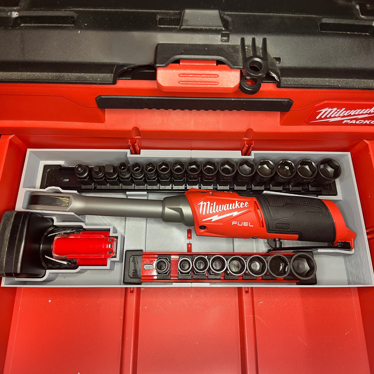 M12 Insider Box Ratchet Insert for Milwaukee PACKOUT Standard and Deep Drawers