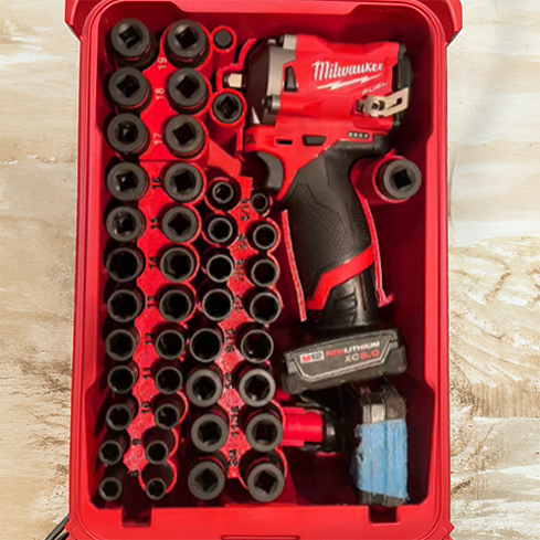 M12 Stubby Impact Wrench Insert for Milwaukee PACKOUT Organizer