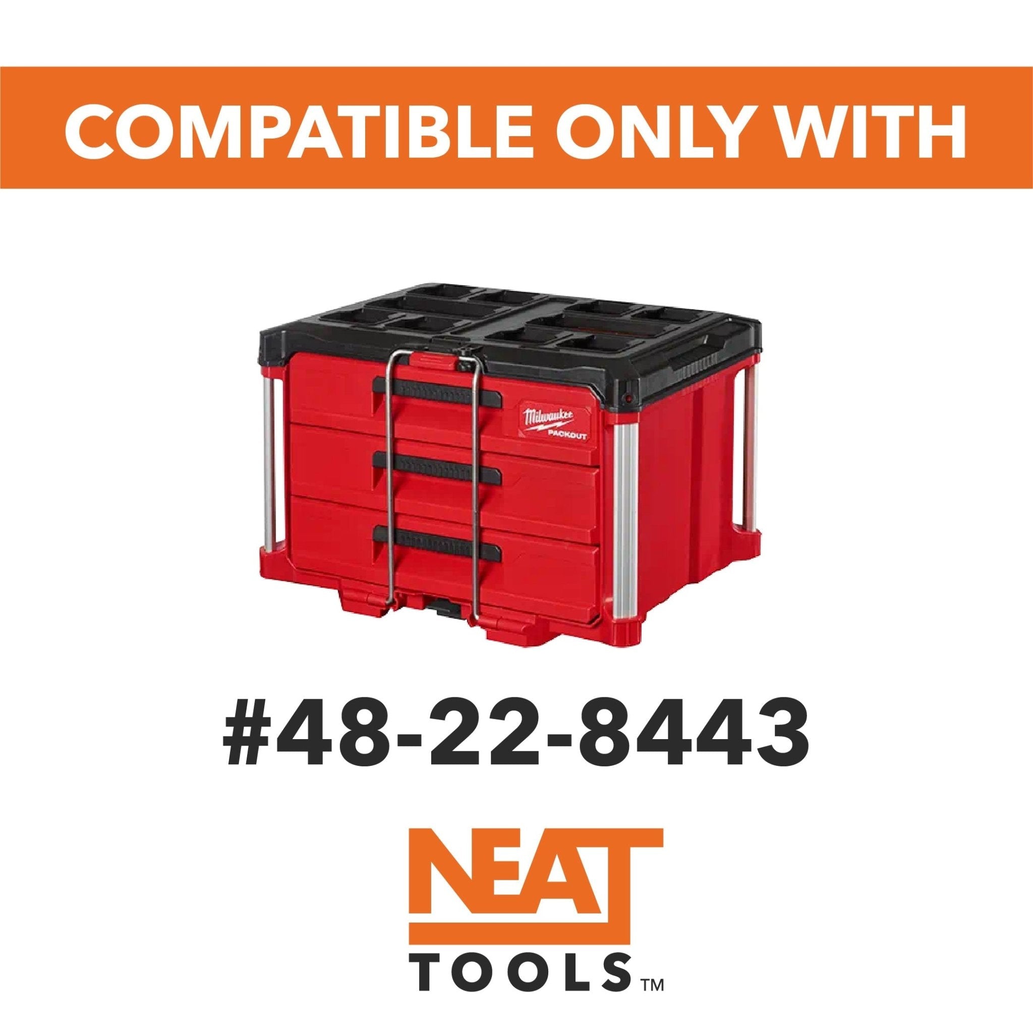 Neat Tools | Stacking Divider Bins Set for Milwaukee PACKOUT 3-Drawer