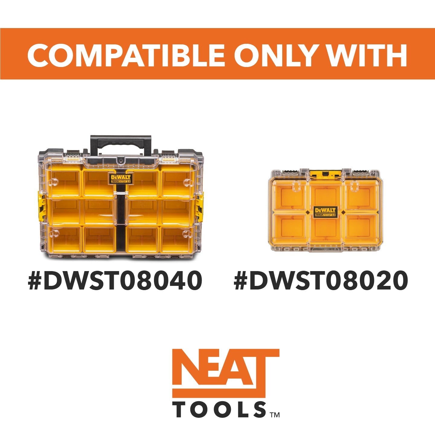 Stacking Divider Bins Small for Dewalt TOUGHSYSTEM 2.0 Organizer - Neat Tools