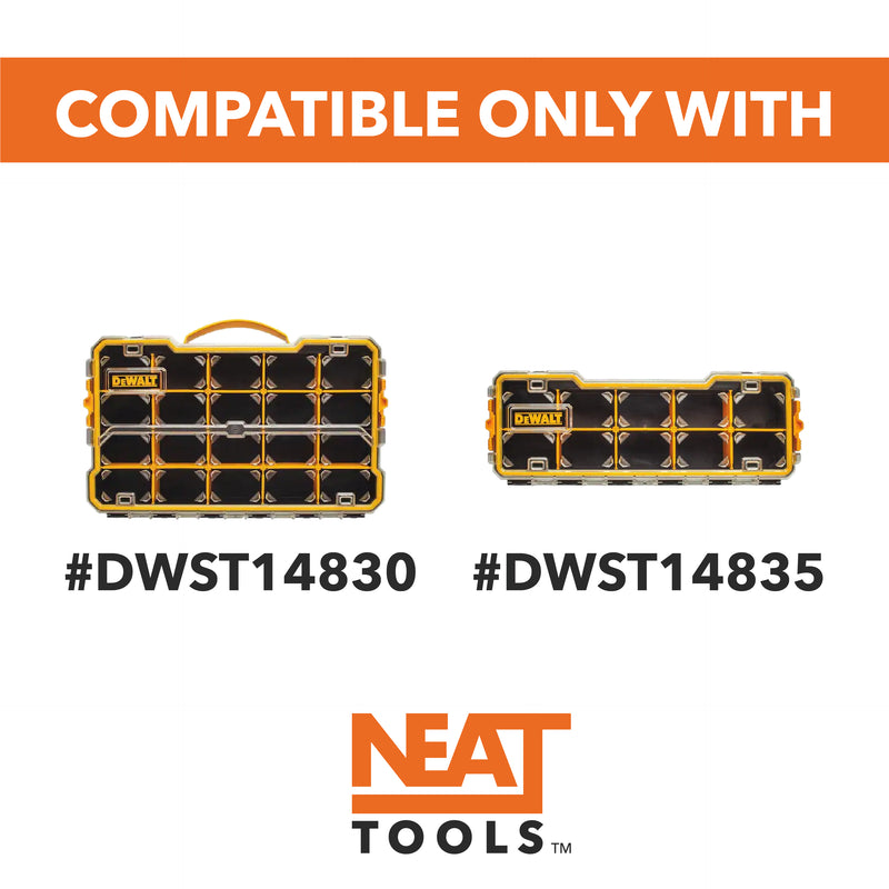Divider Bins 1-Slot for Dewalt Pro Small Parts Organizer (2-Pack)